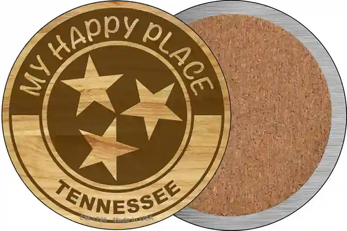 My Happy Place Tristar Tennessee Novelty Circle Coaster Set of 4