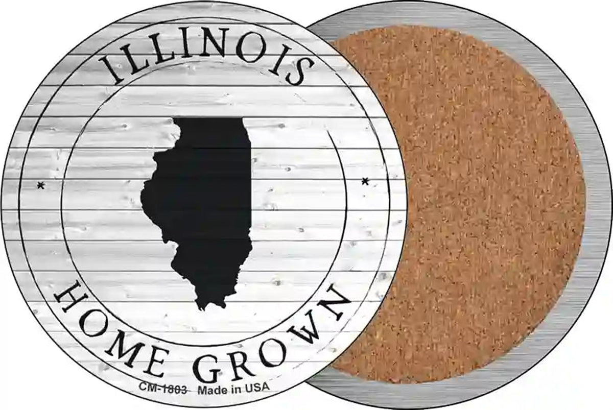 Illinois Home Grown Novelty Circle Coaster Set of 4
