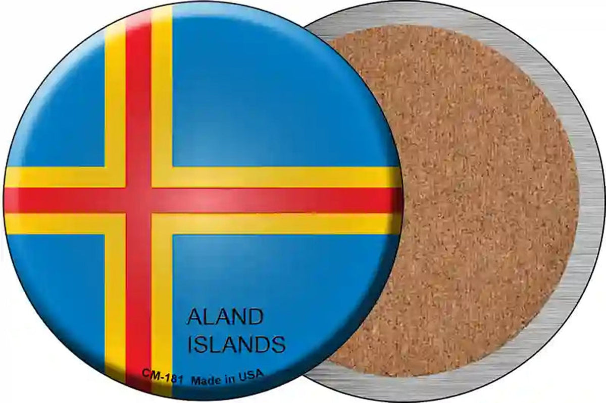 Aland Islands Country Novelty Circle Coaster Set of 4
