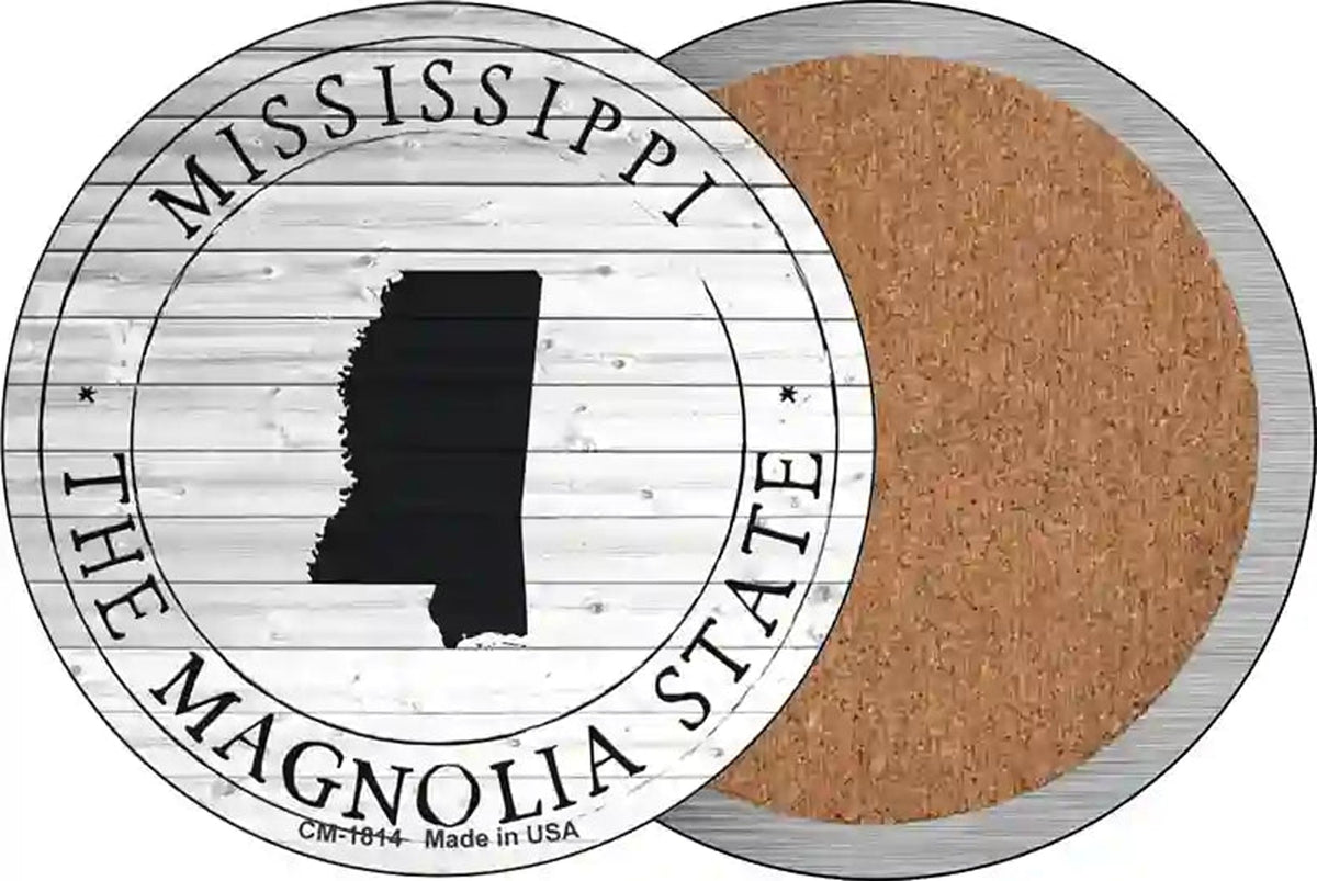 Mississippi Magnolia State Novelty Circle Coaster Set of 4