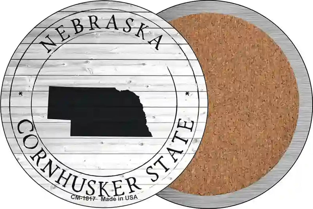 Nebraska Cornhusker State Novelty Circle Coaster Set of 4