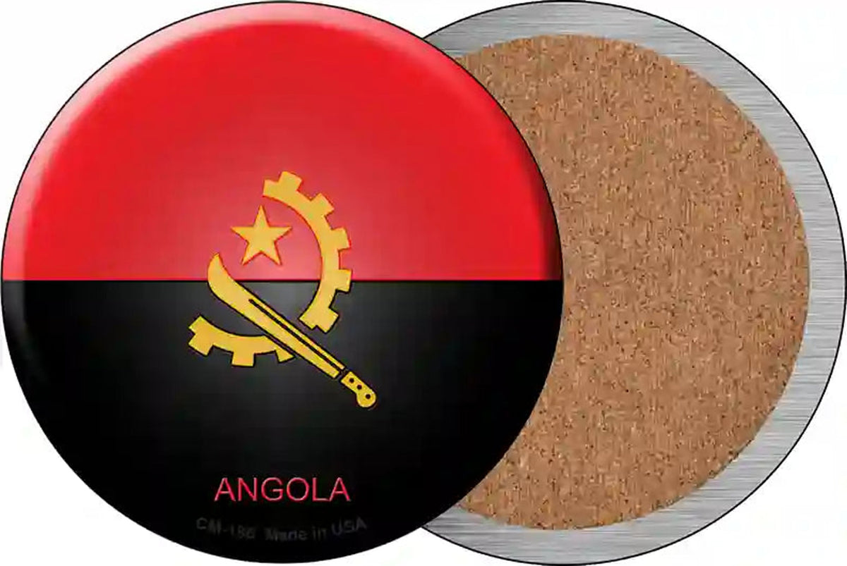 Angola Country Novelty Circle Coaster Set of 4