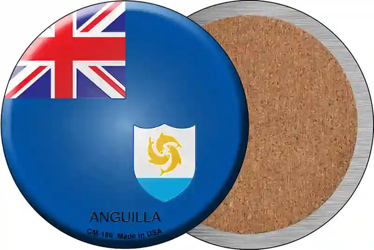 Anguilla Country Novelty Circle Coaster Set of 4