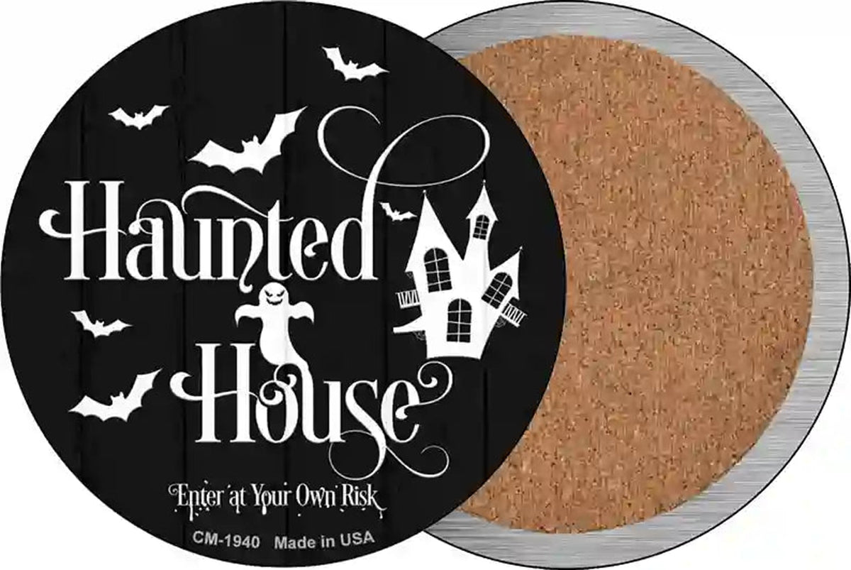 Haunted House Novelty Circle Coaster Set of 4