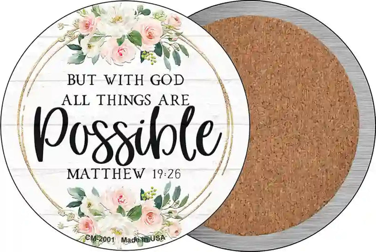 All Things Are Possible Novelty Circle Coaster Set of 4