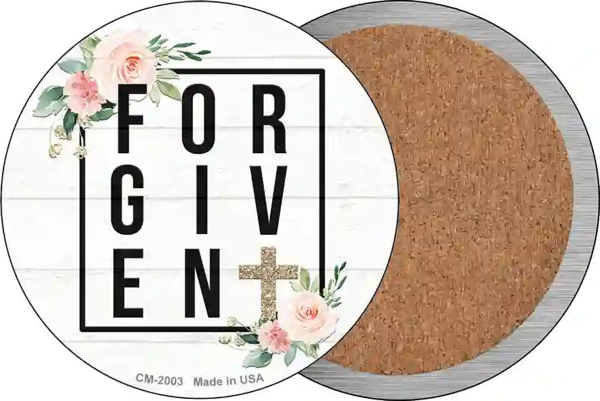 Forgiven with Cross Novelty Circle Coaster Set of 4