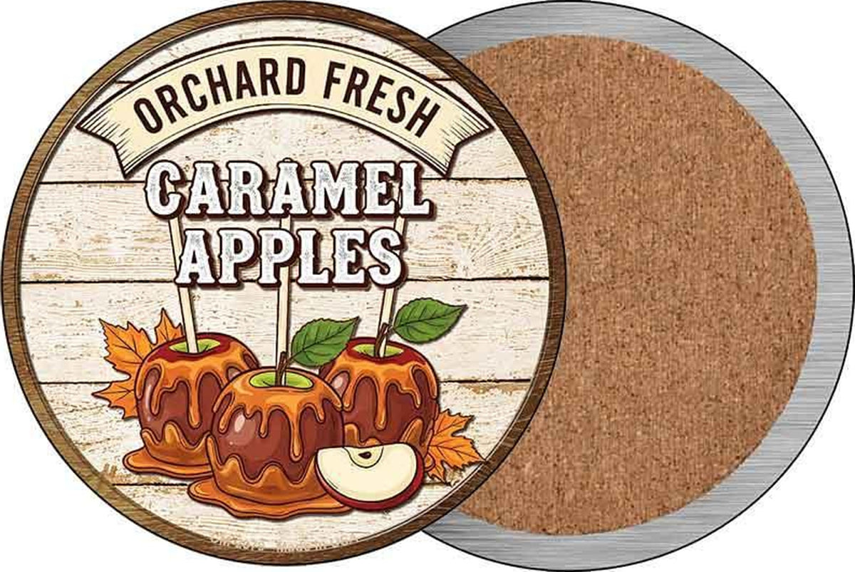 Caramel Apples Novelty Circle Coaster Set of 4
