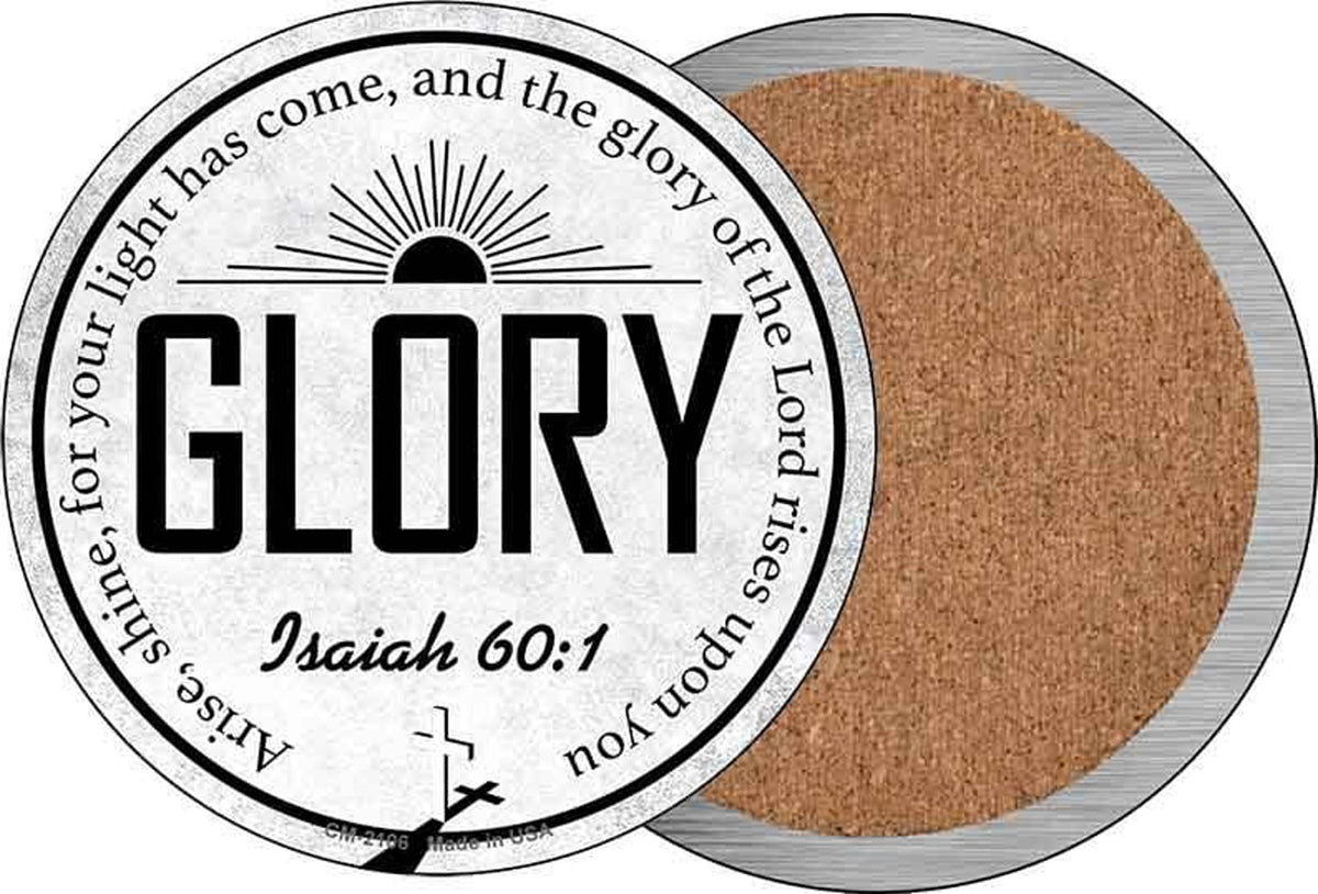 Glory Bible Verse Novelty Circle Coaster Set of 4