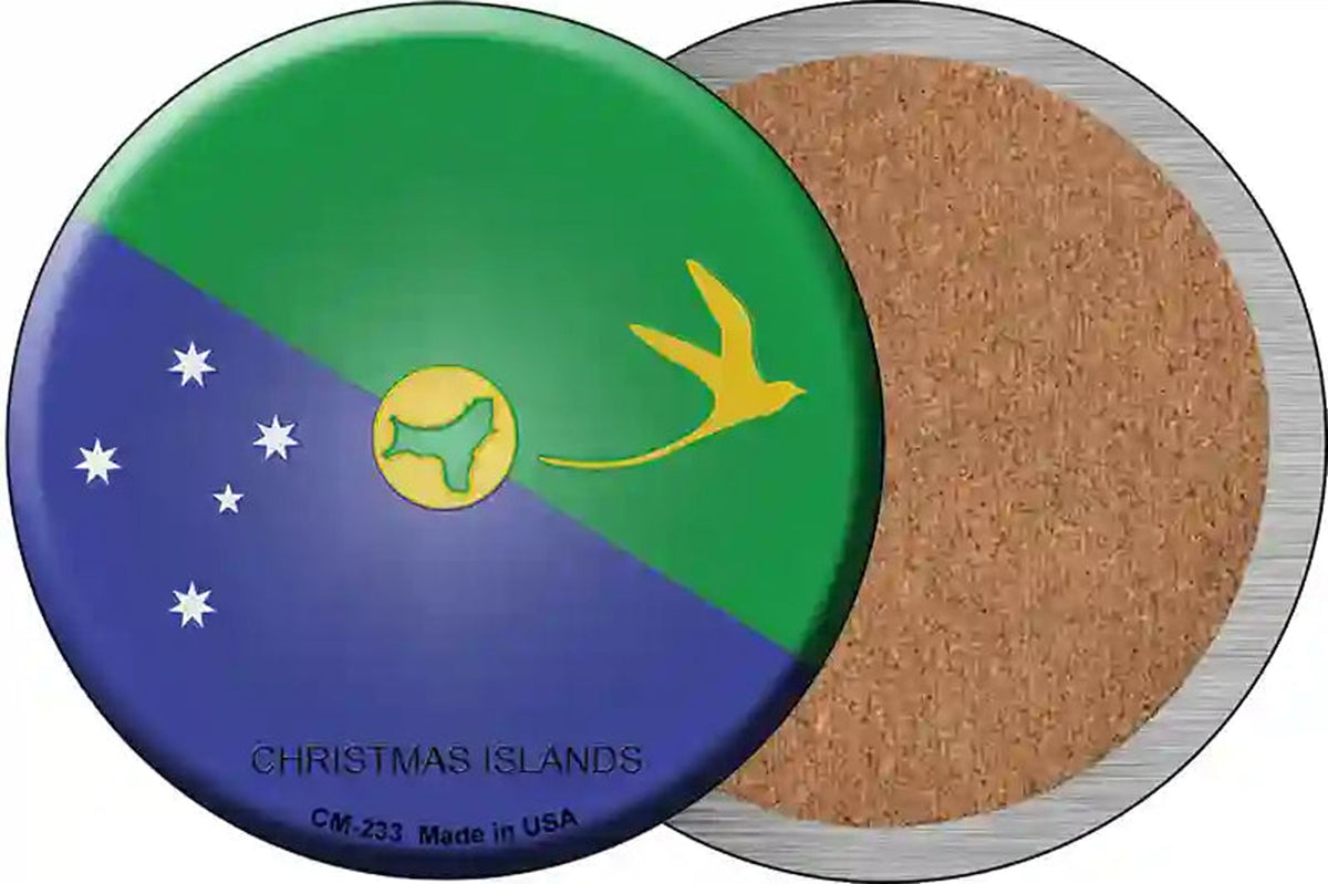 Christmas Islands Country Novelty Circle Coaster Set of 4