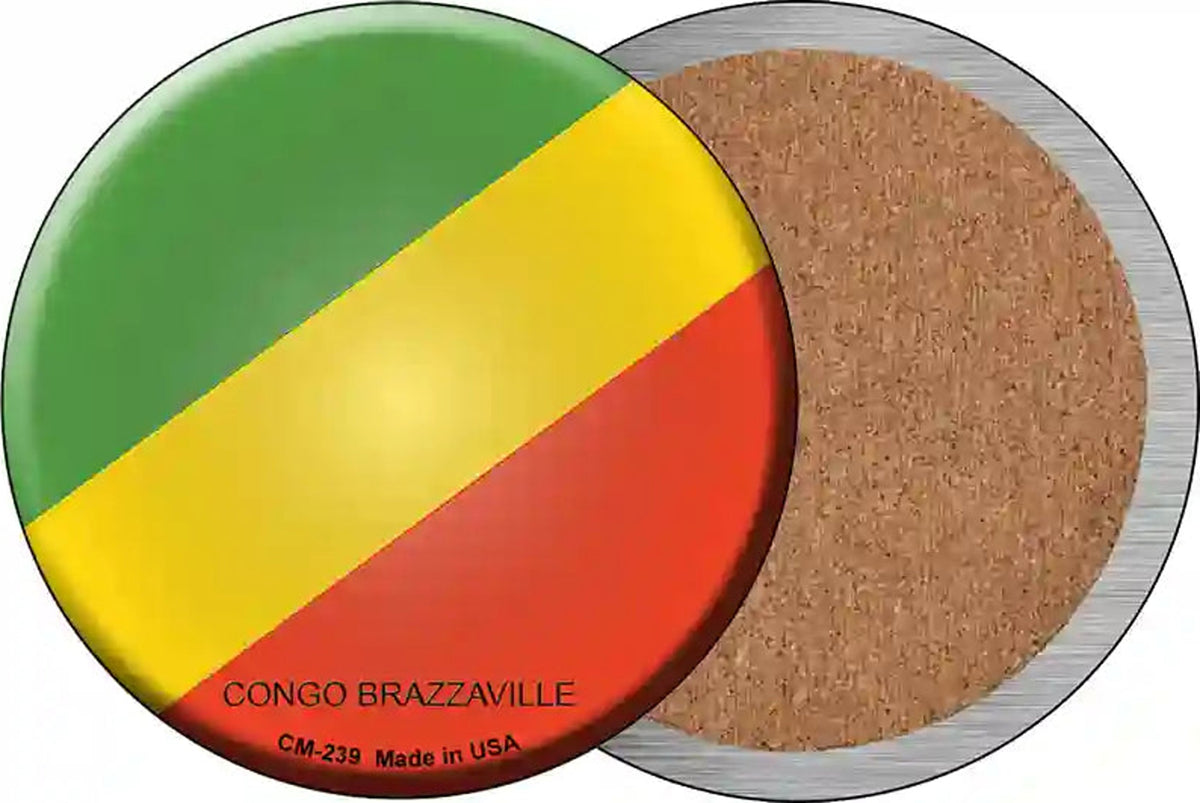 Congo Brazzaville Country Novelty Circle Coaster Set of 4
