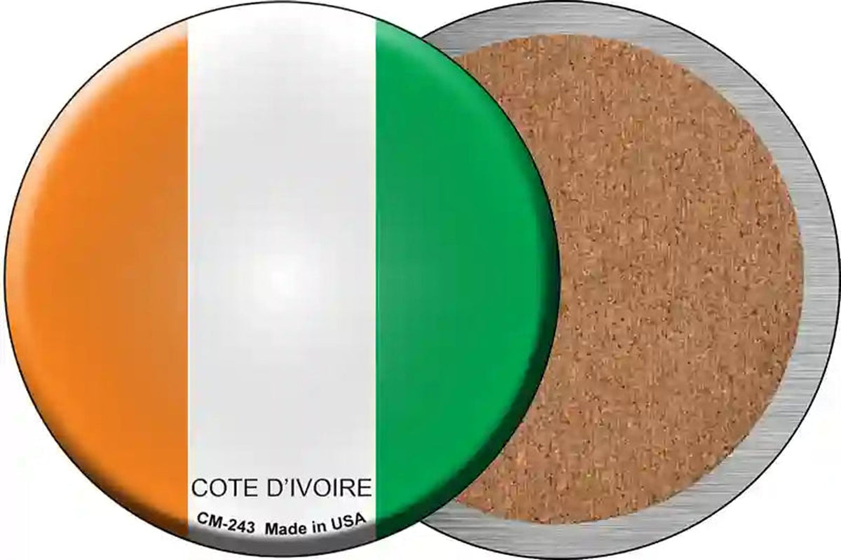 Cote Divoire Country Novelty Circle Coaster Set of 4
