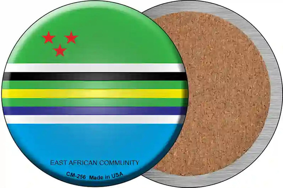 East African Community Country Novelty Circle Coaster Set of 4