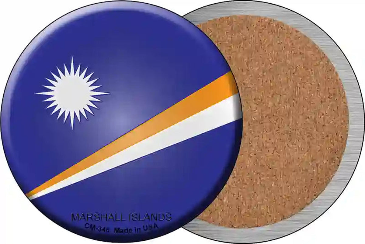 Marshall Islands Country Novelty Circle Coaster Set of 4
