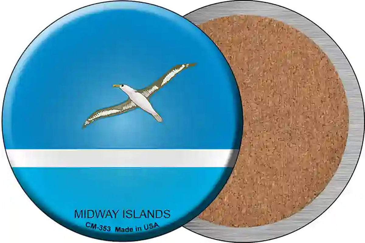 Midway Islands Country Novelty Circle Coaster Set of 4