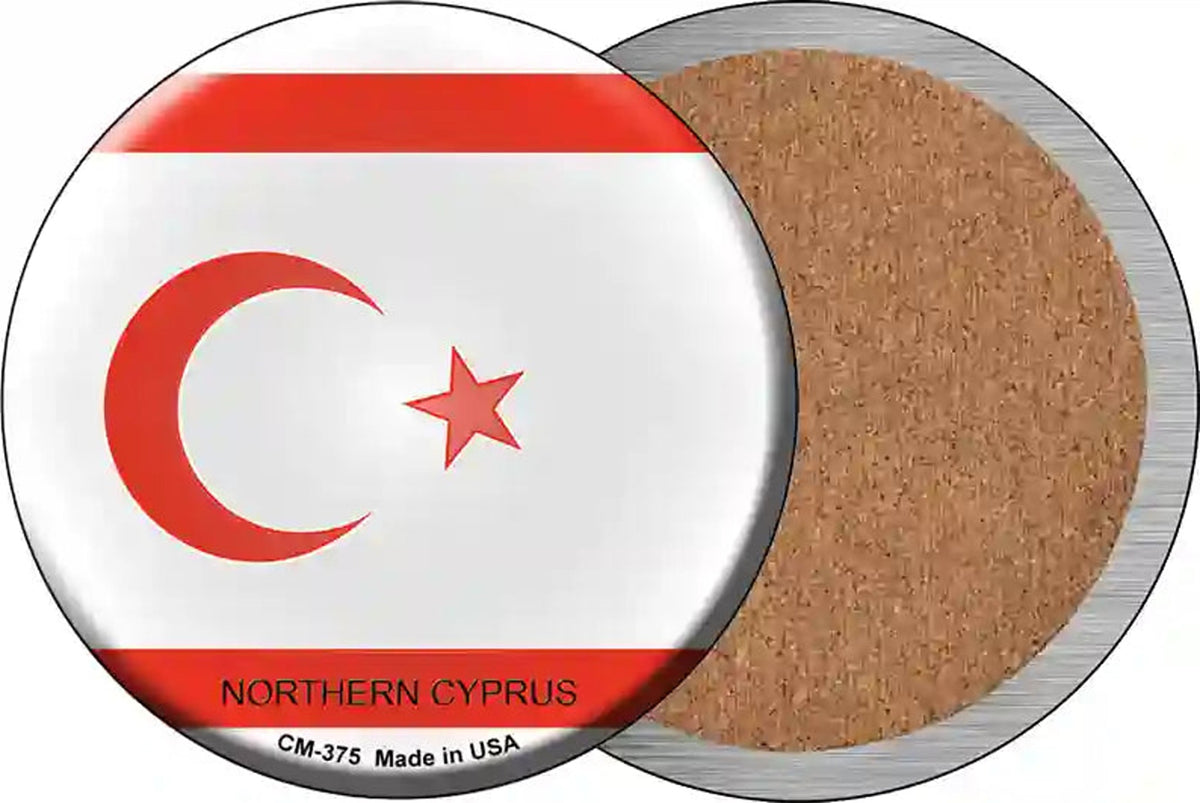 Northern Cyprus Country Novelty Circle Coaster Set of 4