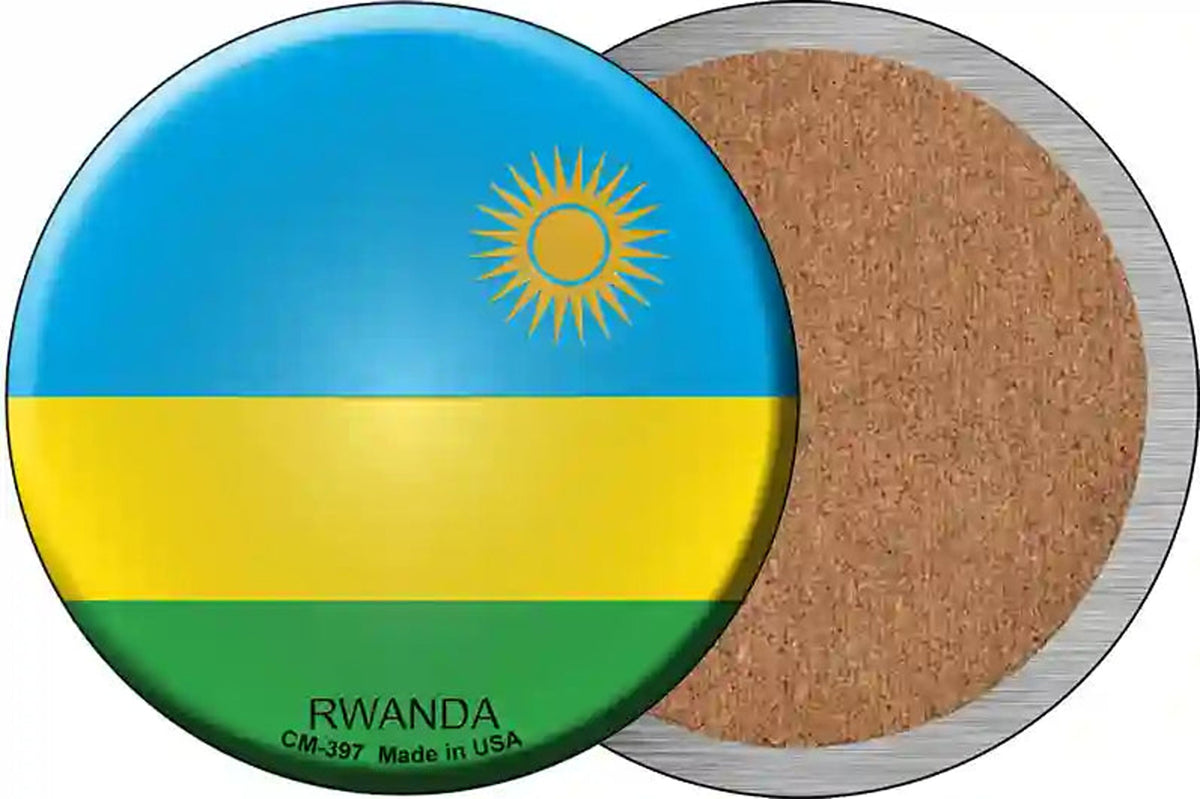 Rwanda Country Novelty Circle Coaster Set of 4