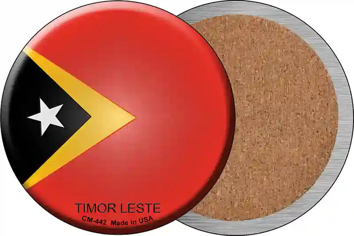 Timor Leste Country Novelty Circle Coaster Set of 4