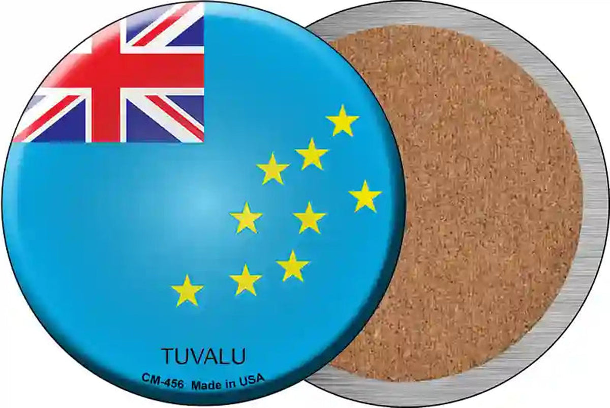 Tuvalu Country Novelty Circle Coaster Set of 4