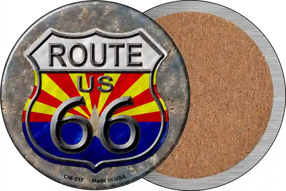 Arizona Route 66 Novelty Circle Coaster Set of 4