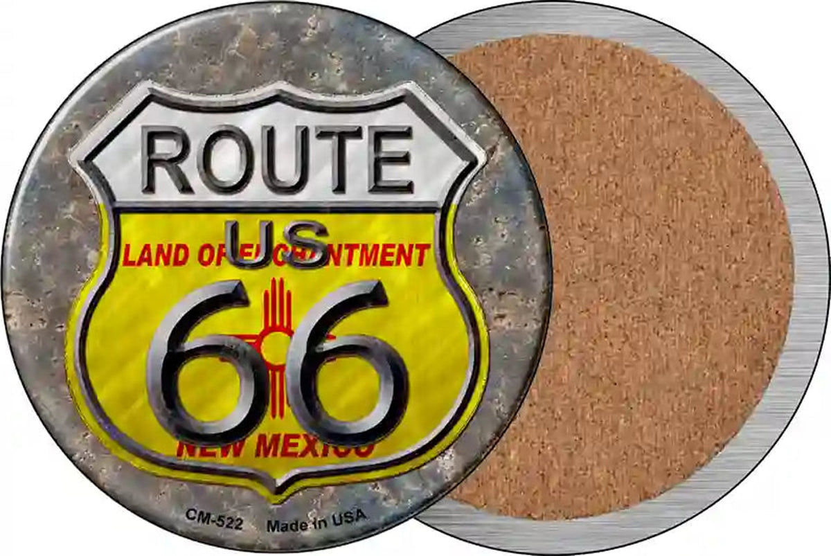 New Mexico Route 66 Novelty Circle Coaster Set of 4