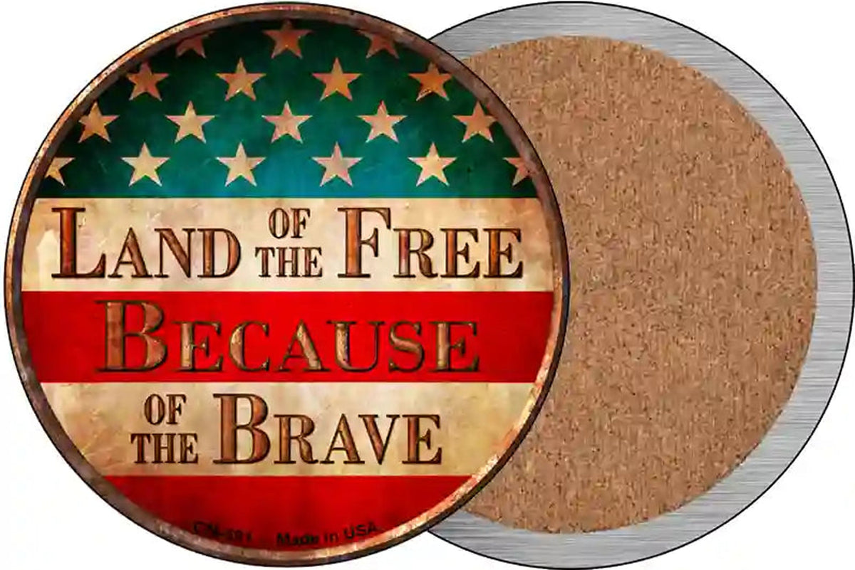 Land of The Free Novelty Circle Coaster Set of 4