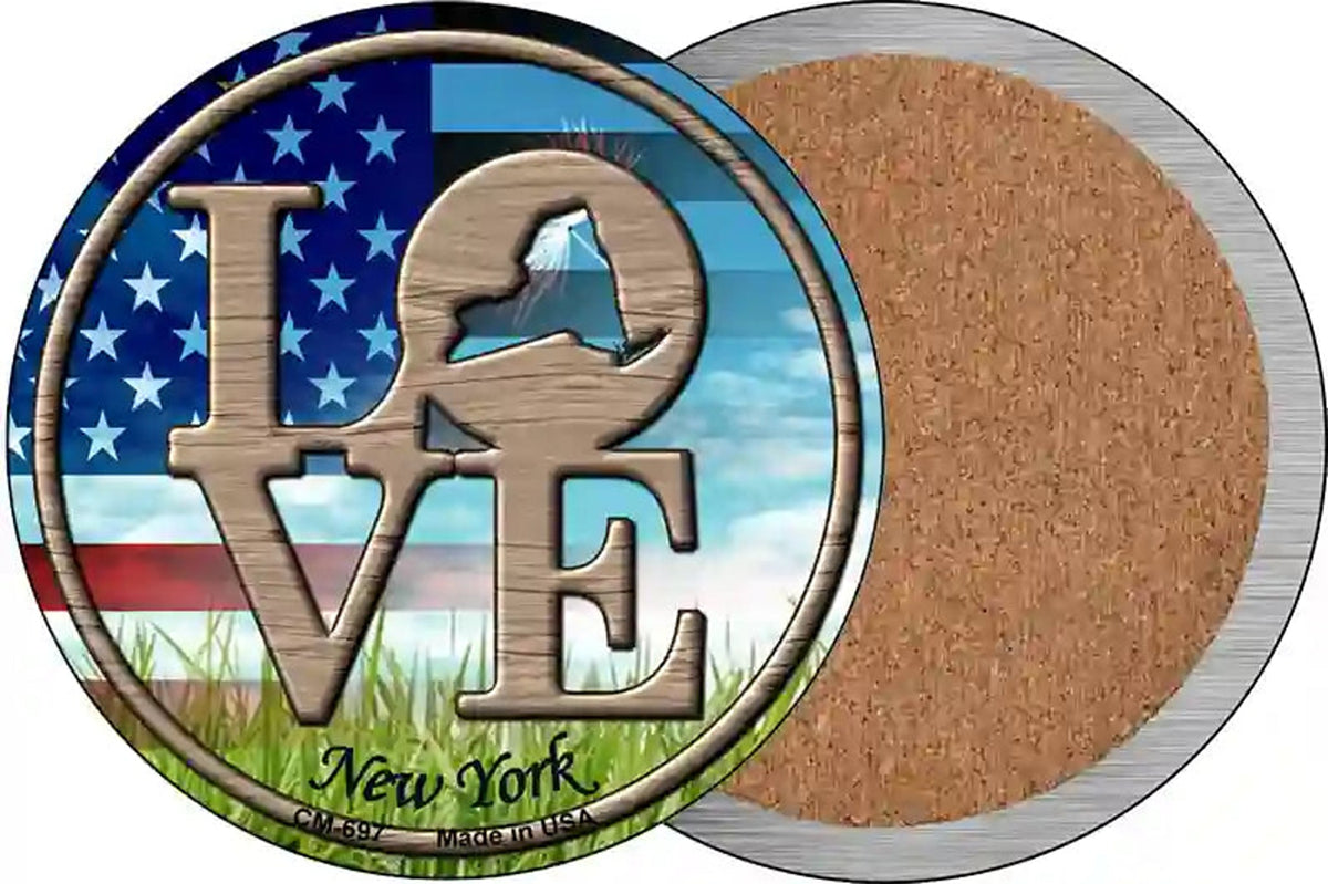 Love New York Novelty Circle Coaster Set of 4