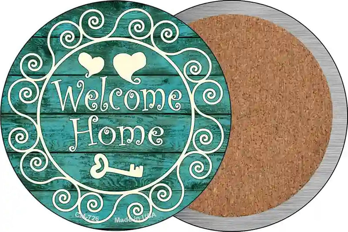 Welcome Home Novelty Circle Coaster Set of 4
