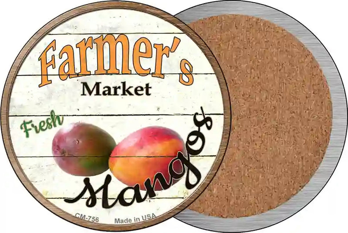 Farmers Market Mangos Novelty Circle Coaster Set of 4