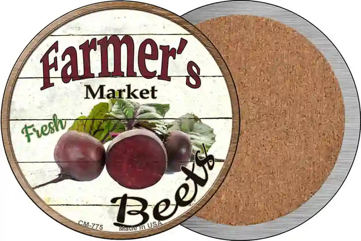 Farmers Market Beets Novelty Circle Coaster Set of 4