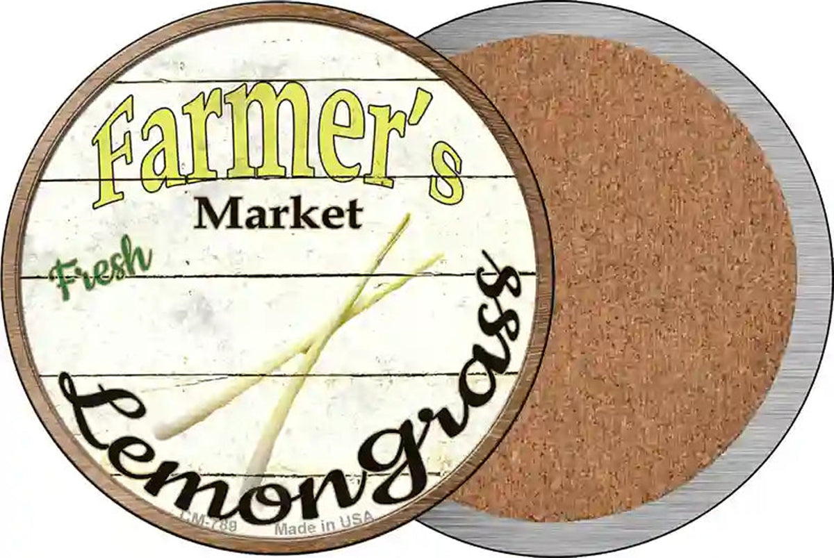 Farmers Market Lemongrass Novelty Circle Coaster Set of 4