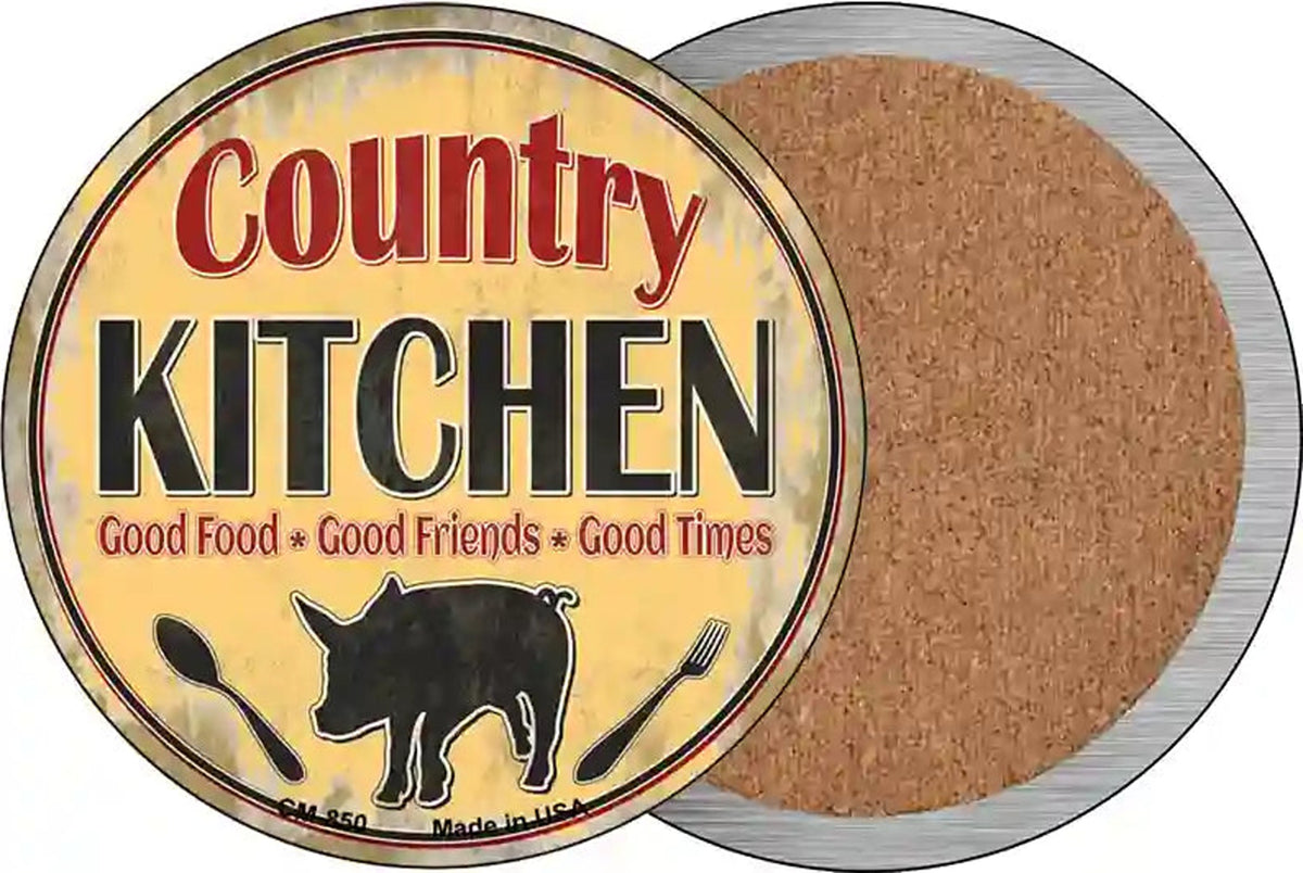 Country Kitchen Novelty Circle Coaster Set of 4