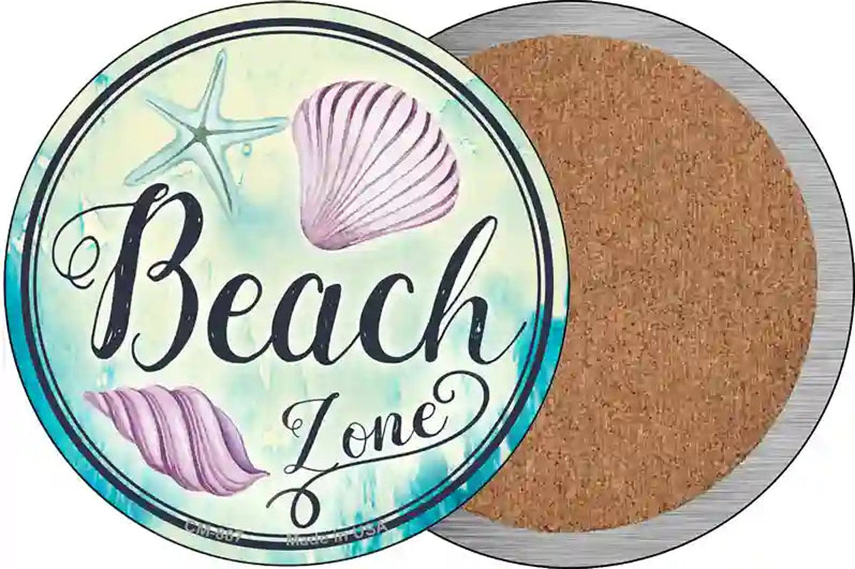Beach Zone Novelty Circle Coaster Set of 4