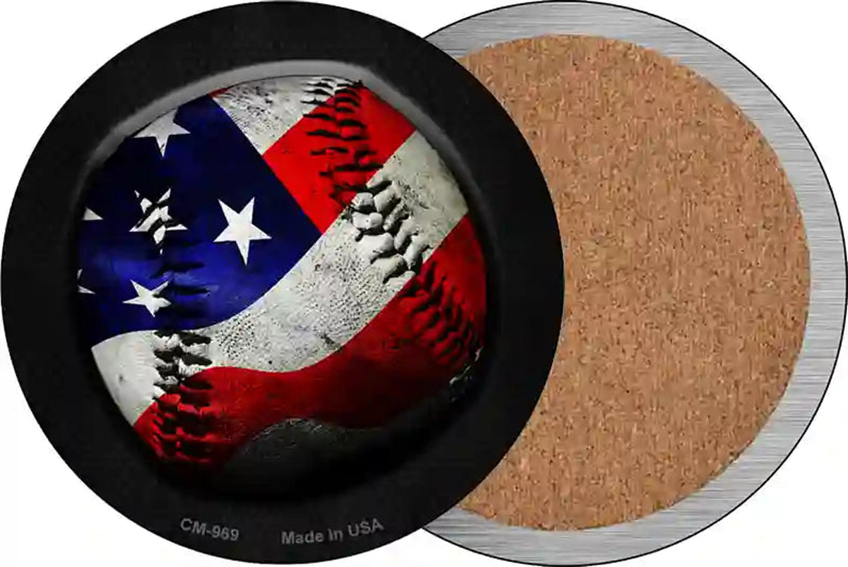 American Baseball Novelty Circle Coaster Set of 4