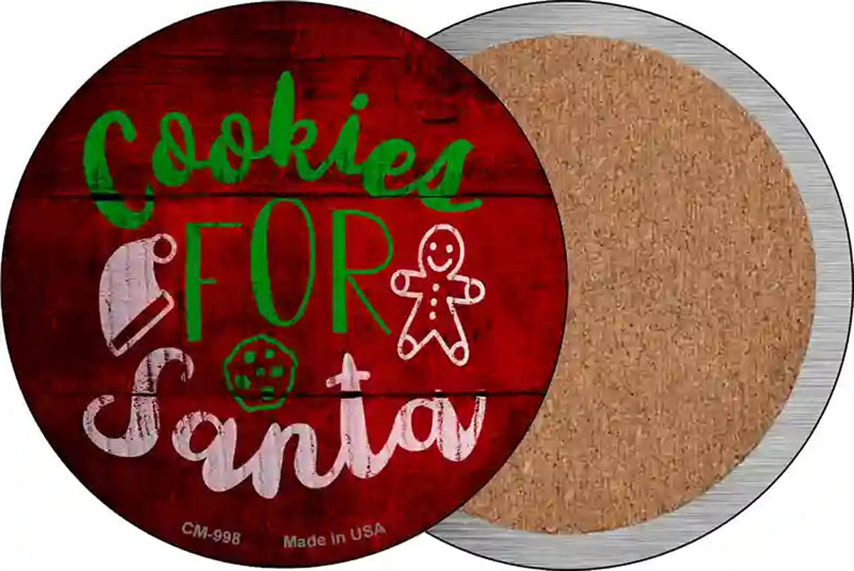 Cookies For Santa Novelty Circle Coaster Set of 4