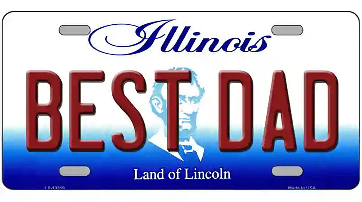 Best Dad Illinois Metal Novelty License Plate