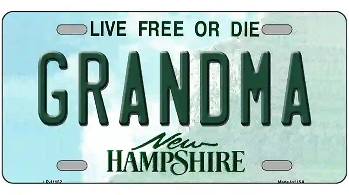 Grandma New Hampshire State License Plate