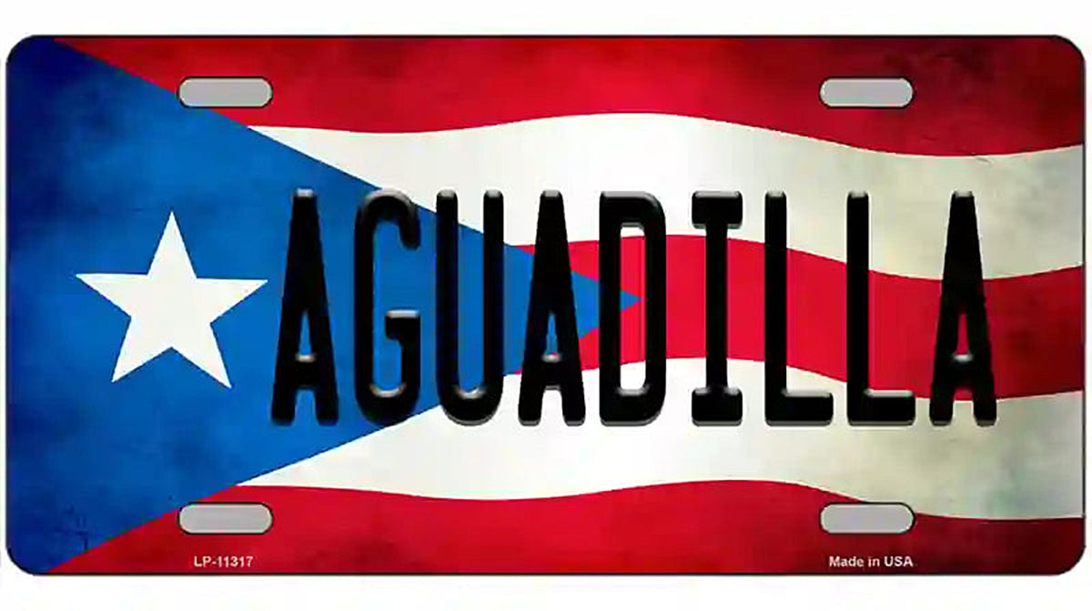 Aguadilla Puerto Rico Flag License Plate Metal Novelty