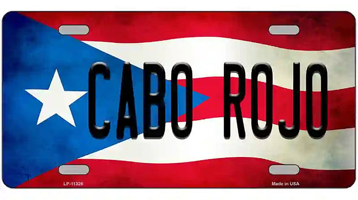 Cabo Rojo Puerto Rico Flag License Plate Metal Novelty