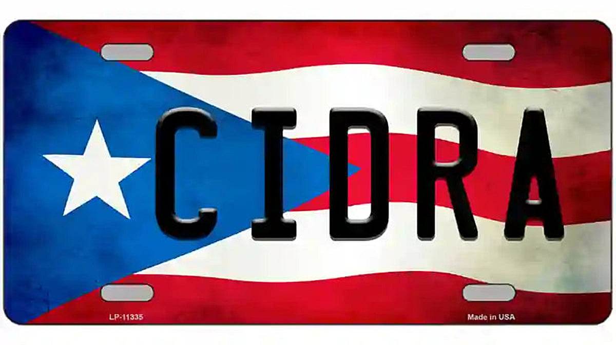 Cidra Puerto Rico Flag License Plate Metal Novelty