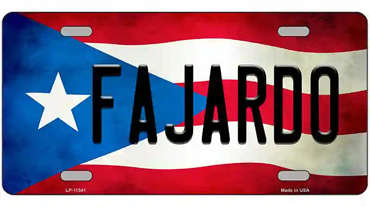 Fajardo Puerto Rico Flag License Plate Metal Novelty