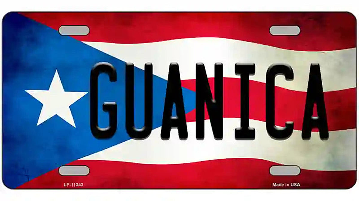 Guanica Puerto Rico Flag License Plate Metal Novelty