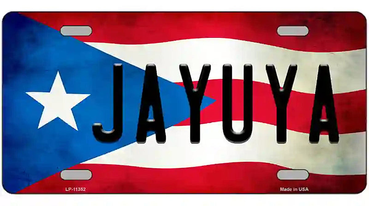 Jayuya Puerto Rico Flag License Plate Metal Novelty