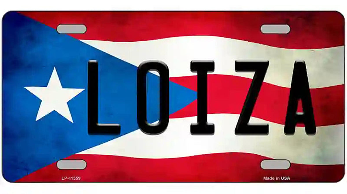 Loiza Puerto Rico Flag License Plate Metal Novelty