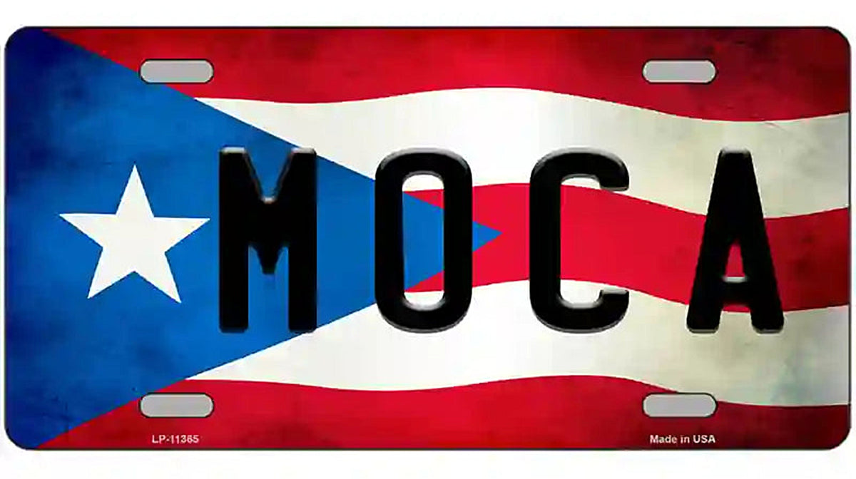 Moca Puerto Rico Flag License Plate Metal Novelty