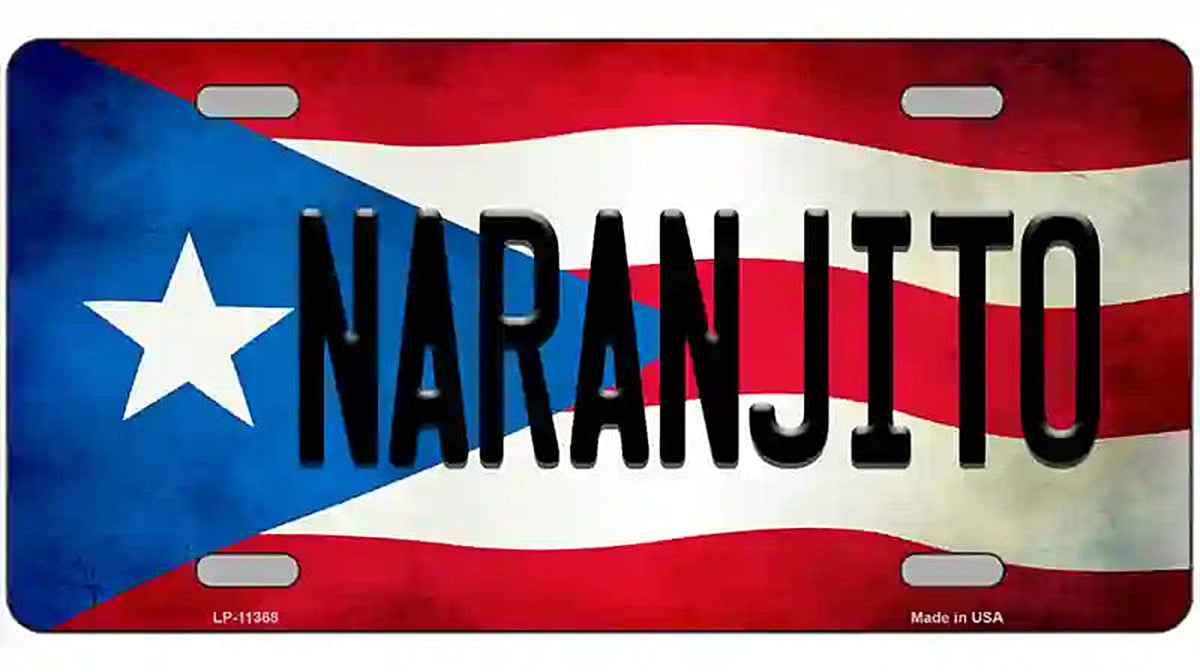 Naranjito Puerto Rico Flag License Plate Metal Novelty