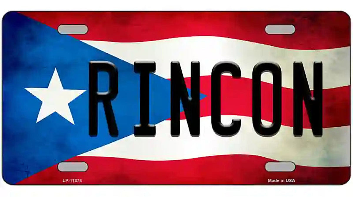 Rincon Puerto Rico Flag License Plate Metal Novelty