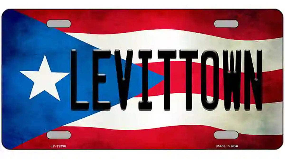 Levittown Puerto Rico Flag License Plate Metal Novelty