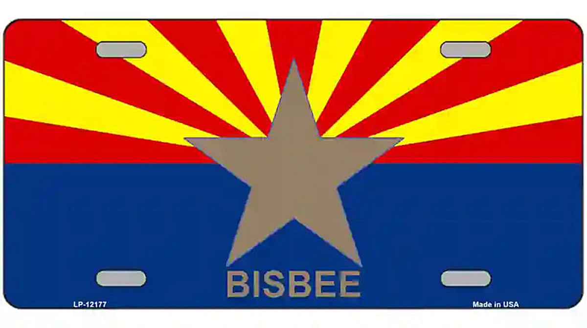 Bisbee Arizona Flag Novelty Metal License Plate