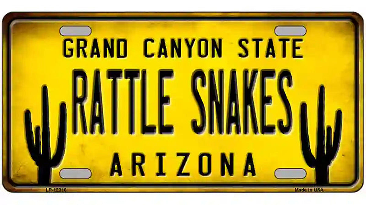 Arizona Rattle Snakes Novelty Metal License Plate