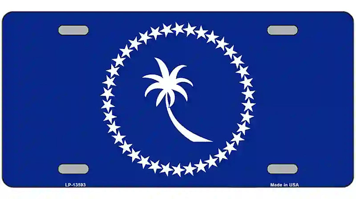 Chuuk Island Flag Novelty Metal License Plate Tag